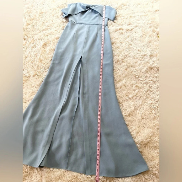Lovers + Friends Danica Gown Blue Strapless Maxi Dress with slit Sise XS - Picture 6 of 9